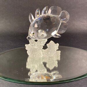 Swarovski large Crystal Butterfly Fish Figurine Clear on Reef W/ display mirror